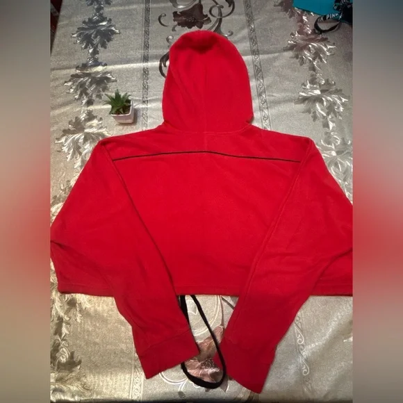 ❤️❤️Forever 21 Red Hoodie with Black Zipper size L ❤️❤️drawer (4) - Picture 6 of 7